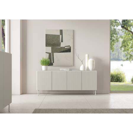 Komoda ryflowana kaszmir 195 cm 4-drzwiowa MIGEL